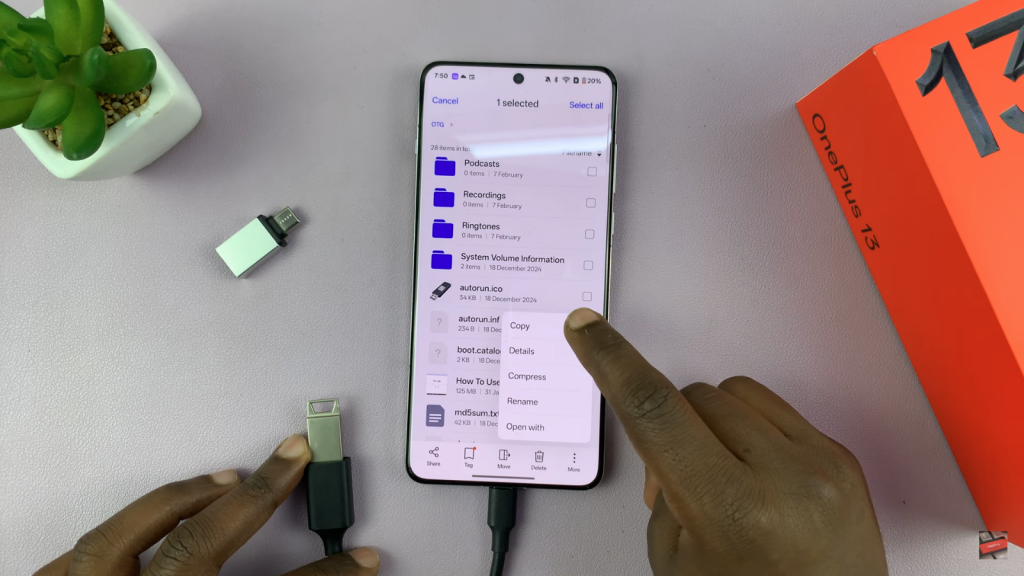 Connect & Transfer Files With USB Flash Drive On OnePlus 13