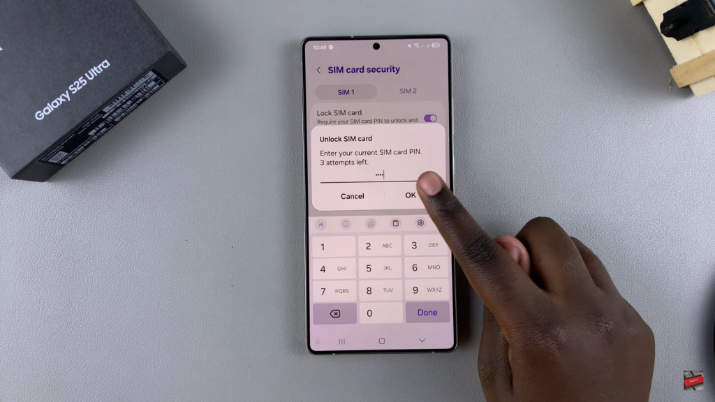 Disable SIM PIN On Samsung Galaxy S25