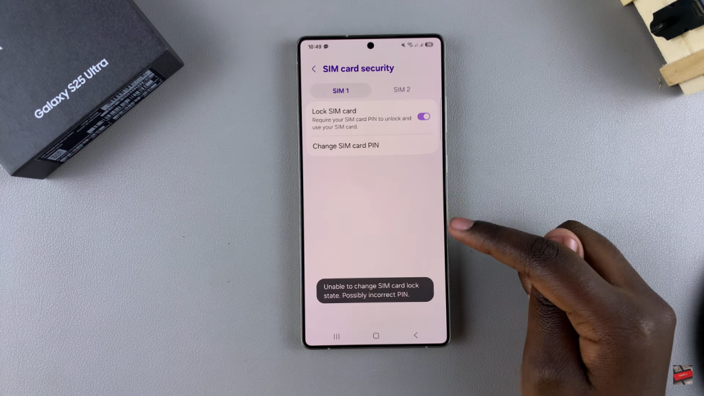 Disable SIM PIN On Samsung Galaxy S25