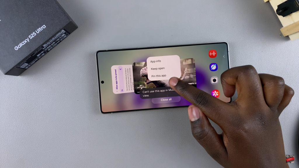 Pin An App On Samsung Galaxy S25/S25 Ultra