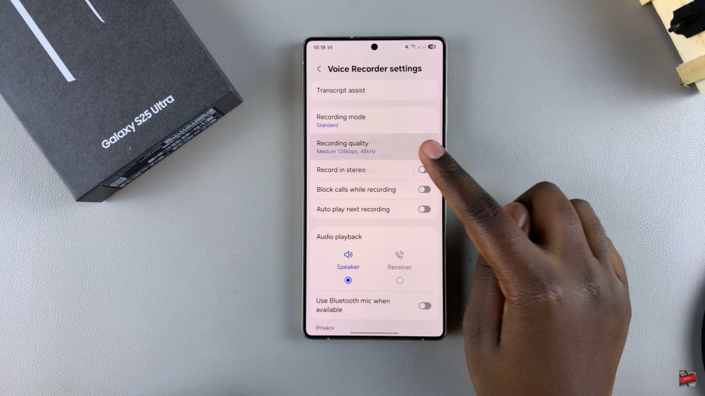 Change The Recording Quality For Voice Recordings On Samsung Galaxy S25