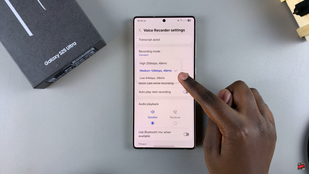 Change The Recording Quality For Voice Recordings On Samsung Galaxy S25