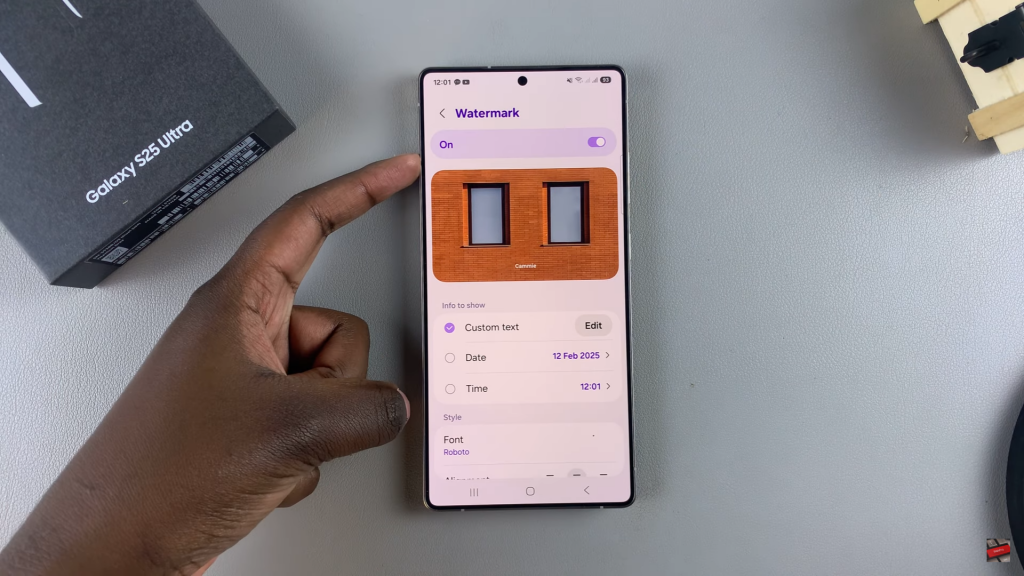 Enable Watermark For Photos On Samsung Galaxy S25