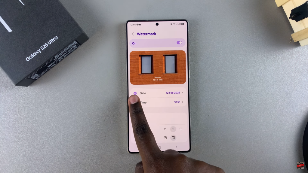 Enable Watermark For Photos On Samsung Galaxy S25