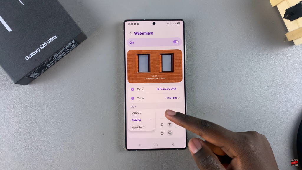 Enable Watermark For Photos On Samsung Galaxy S25