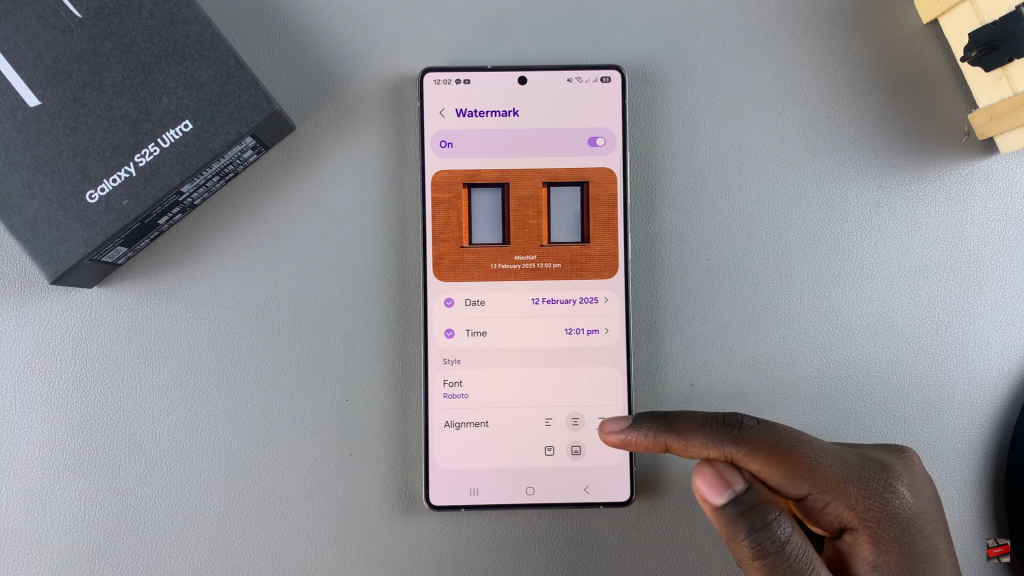 Enable Watermark For Photos On Samsung Galaxy S25