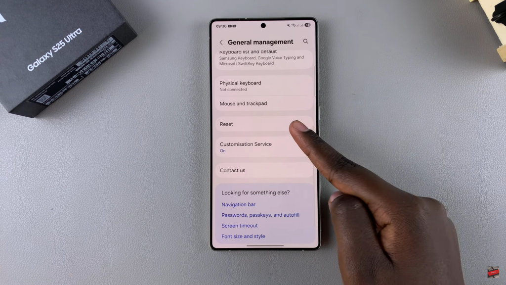 Reset All Settings On Samsung Galaxy S25