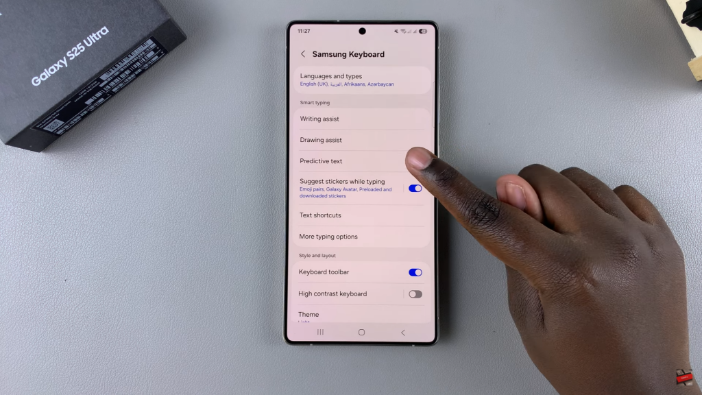 Enable Predictive Text On Samsung Galaxy S25