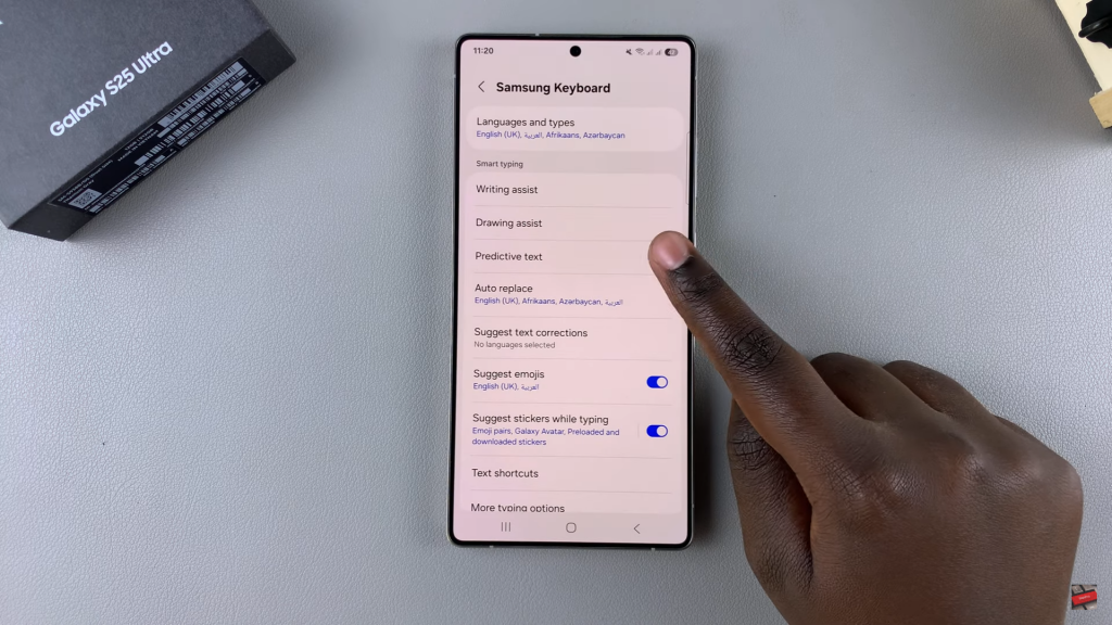 Disable Predictive Text On Samsung Galaxy S25