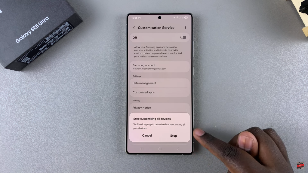 Disable Customization Service On Samsung Galaxy S25