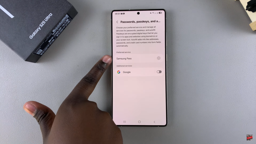 Make Google Default Password Manager On Samsung Galaxy S25