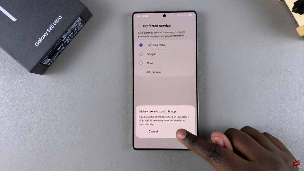 Make Google Default Password Manager On Samsung Galaxy S25