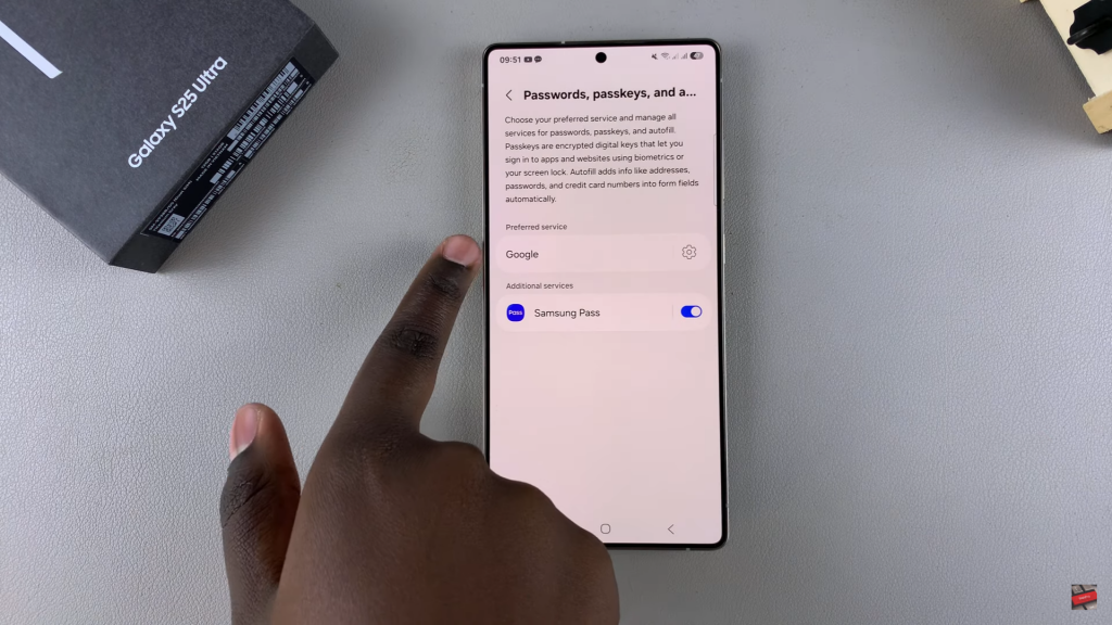 Make Google Default Password Manager On Samsung Galaxy S25