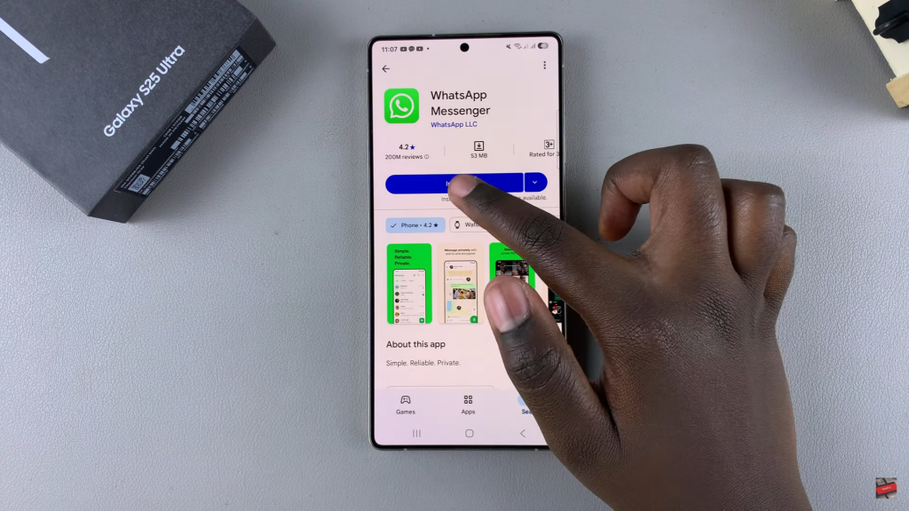 Install & Set Up WhatsApp On Samsung Galaxy S25