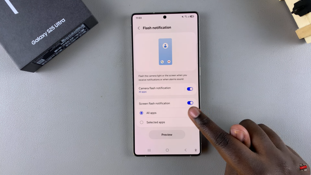  Enable Screen Flash Notifications On Samsung Galaxy S25