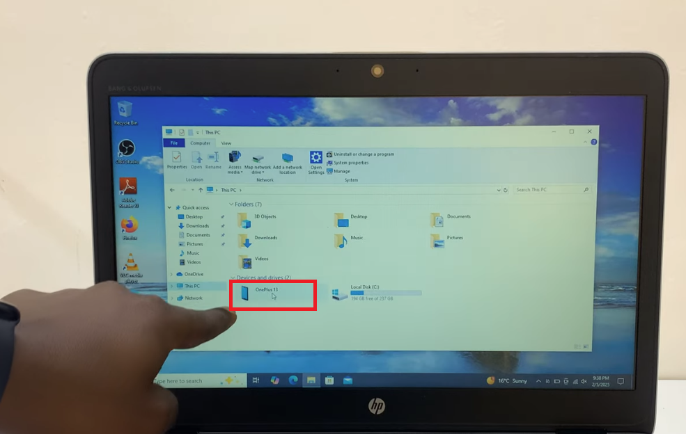 Transfer Files From OnePlus 13 To Windows PC Via Data Cable