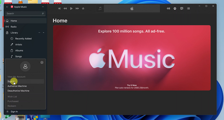 How To Sign In To Apple Music On Windows