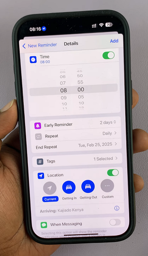 How To Set Reminder Location On iPhone