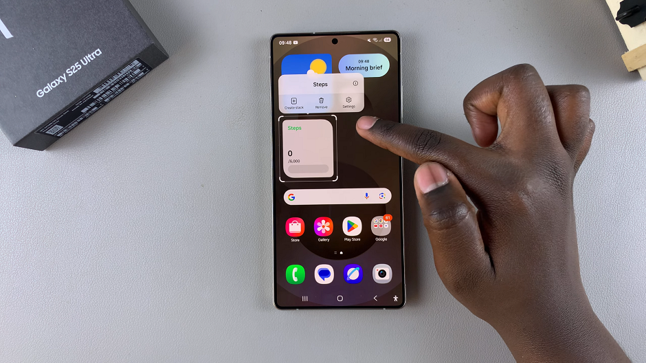 Steps Widget Settings On Galaxy S25