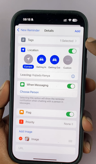 Add Image On iPhone Reminders