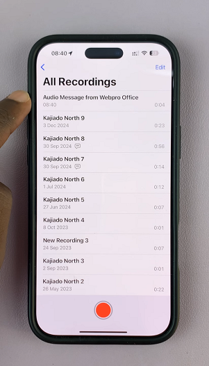 Voice Recording On Voice Memo App