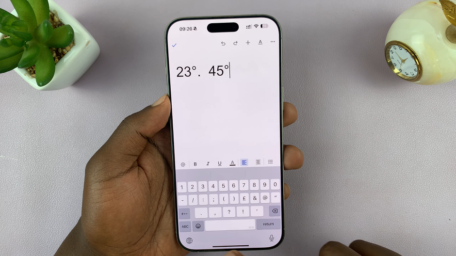 Type Degree (°) Symbol On iPhone