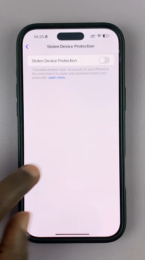 Turn OFF Stolen Device Protection On iPhone