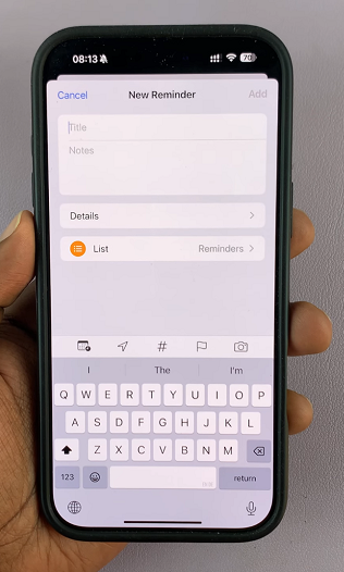 New Reminder On iPhone