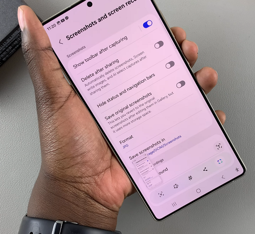 Enable Show Toolbar After Capturing Screenshot On Galaxy S25
