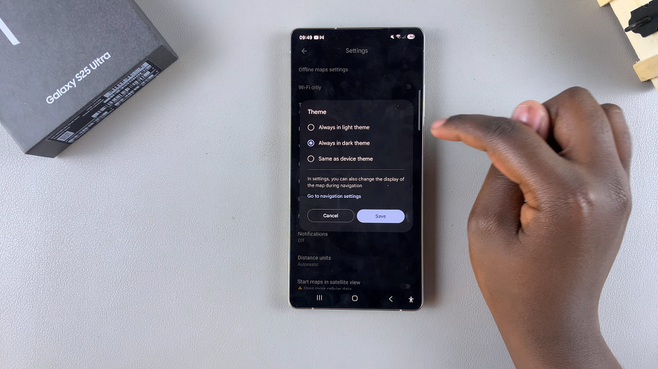 How To Enable Dark Mode In Google Maps On Galaxy S25