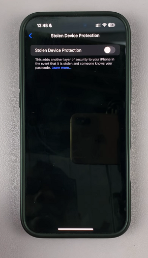 Turn OFF Stolen Device Protection On iPhone