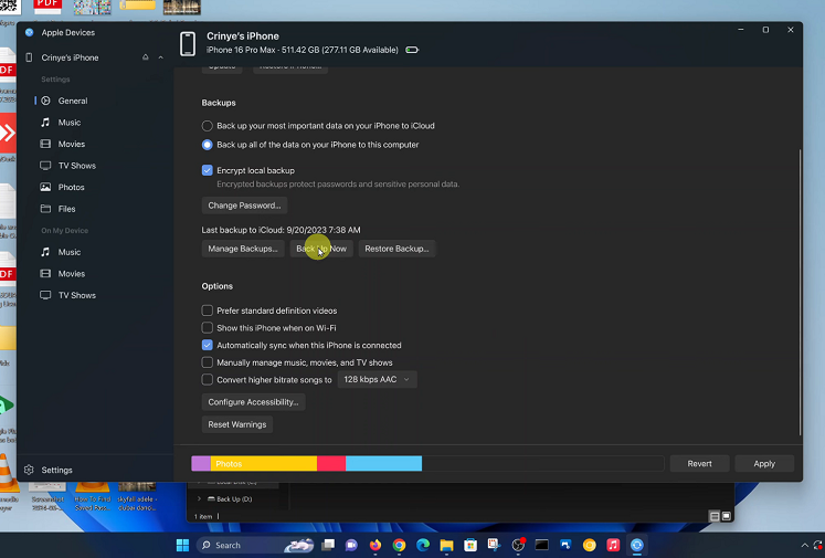 Back Up iPhone To Windows PC / Laptop