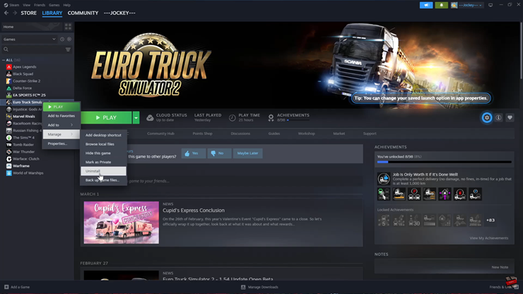 How To Uninstall Euro Truck Simulator 2 From PC