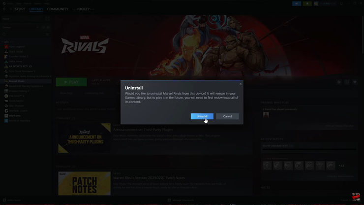 How To Uninstall Marvel Rivals From PC