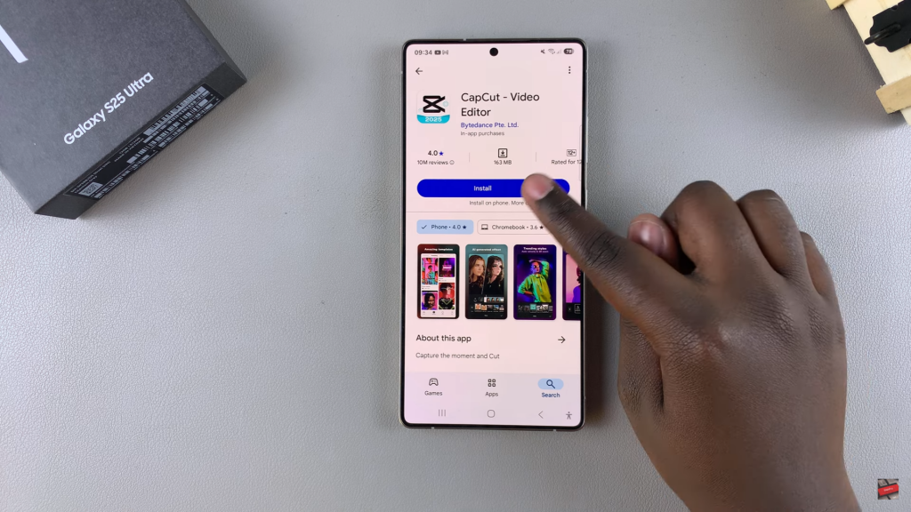 Install CapCut On Samsung Galaxy S25