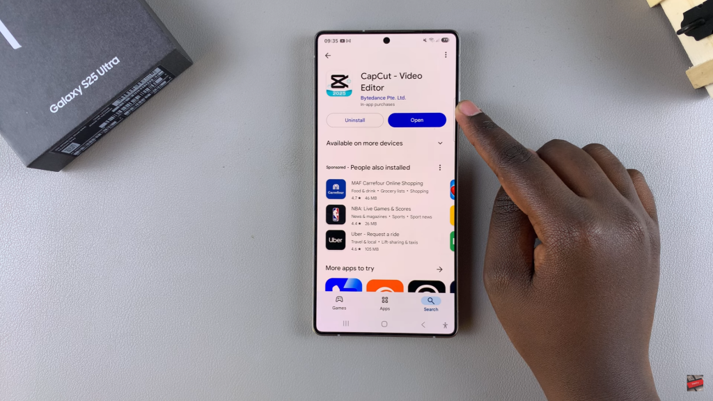 Install CapCut On Samsung Galaxy S25