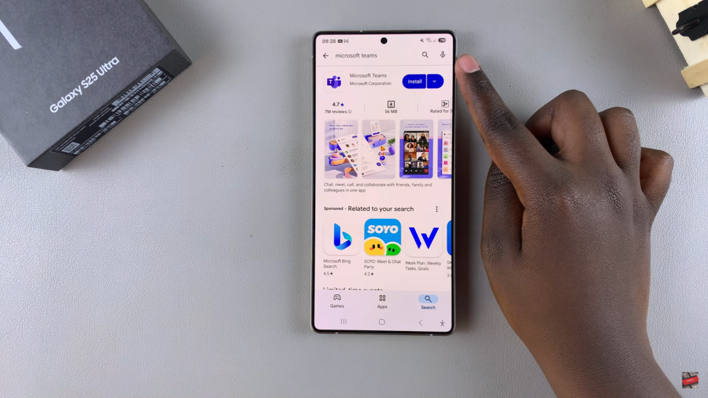 Install Microsoft Teams On Samsung Galaxy S25