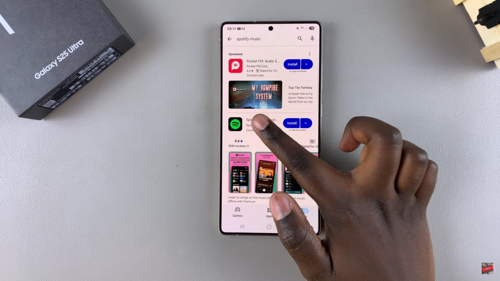 Install Spotify On Samsung Galaxy S25
