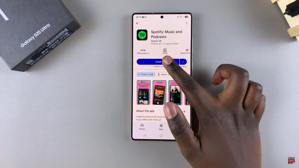 Install Spotify On Samsung Galaxy S25
