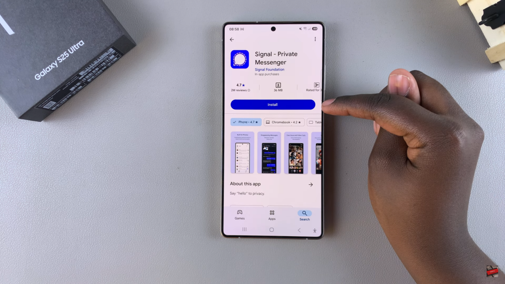 Install Signal On Samsung Galaxy S25