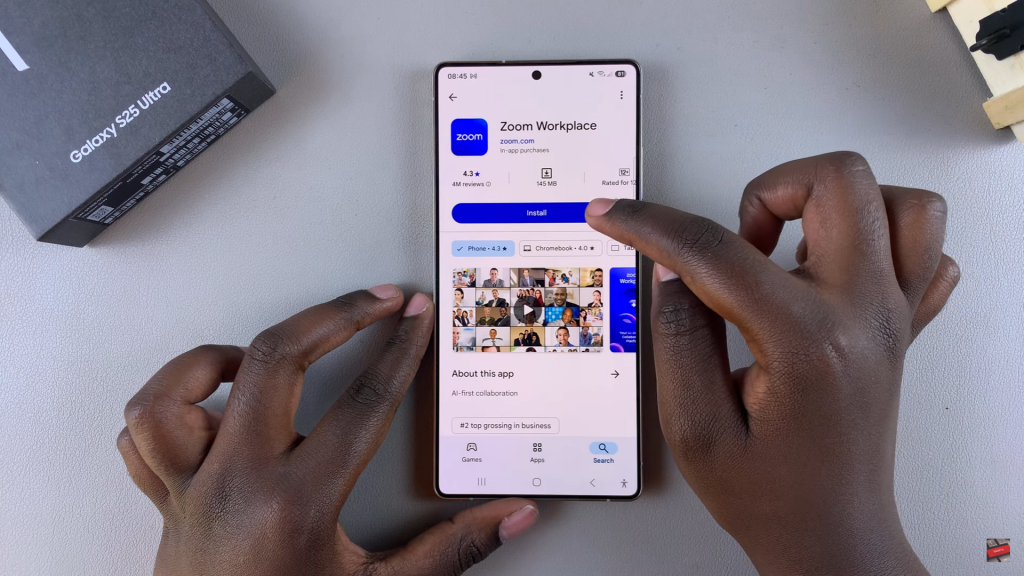 Install Zoom On Samsung Galaxy S25