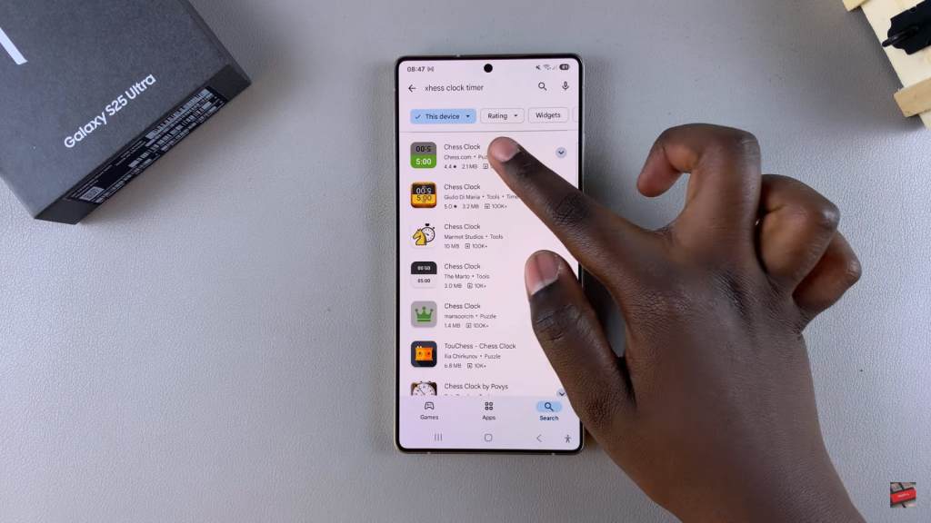 Install Chess Clock Timer On Samsung Galaxy S25