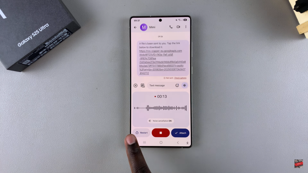 Send Audio Messages On Samsung Galaxy S25