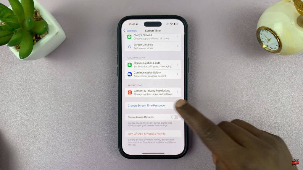 Change Screen Time Passcode On iPhone
