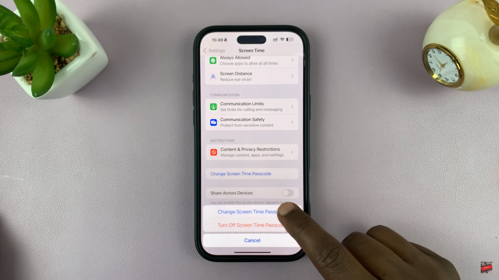 Change Screen Time Passcode On iPhone