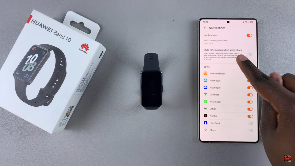 Mute Android Notifications On Huawei Band 10 While Using Phone