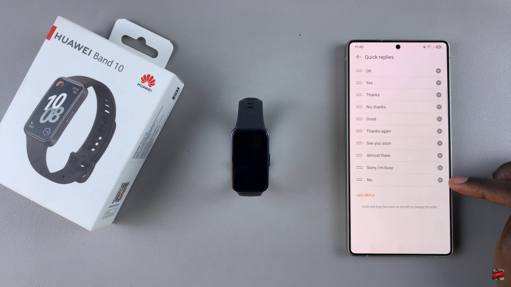 Customize Quick Responses On Huawei Band 10