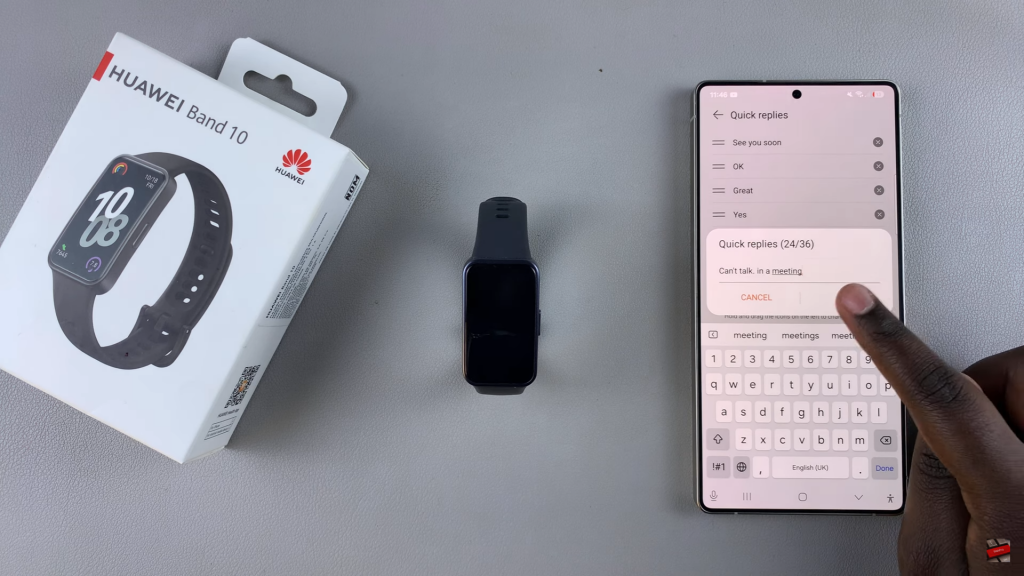 Customize Quick Responses On Huawei Band 10